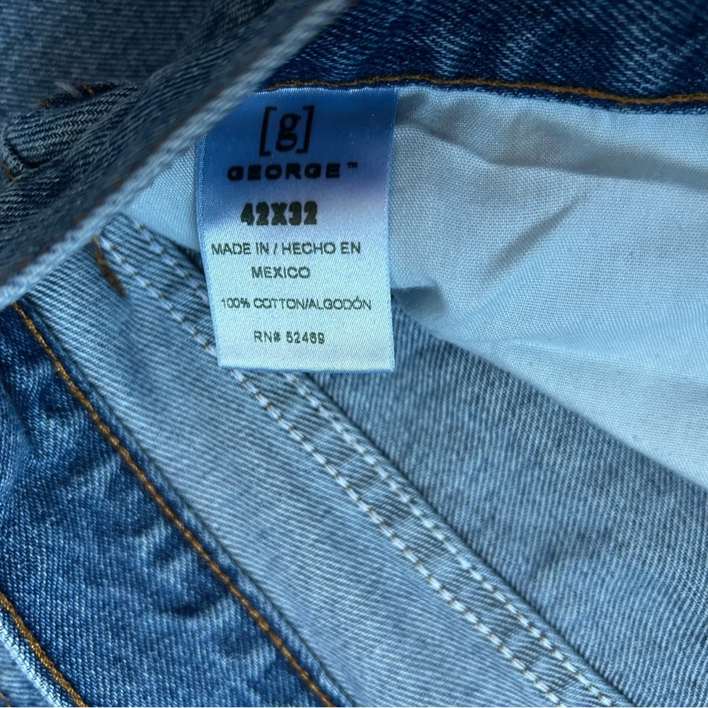 Men’s George Medium Wash Regular Fit Straight Leg Denim Jeans Size 42x32 |C64 - Picture 5 of 16
